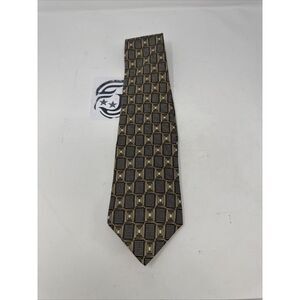 Zylos George Machado Men's Necktie Tie Silk Grey/Tan‎ Geometric Made in USA